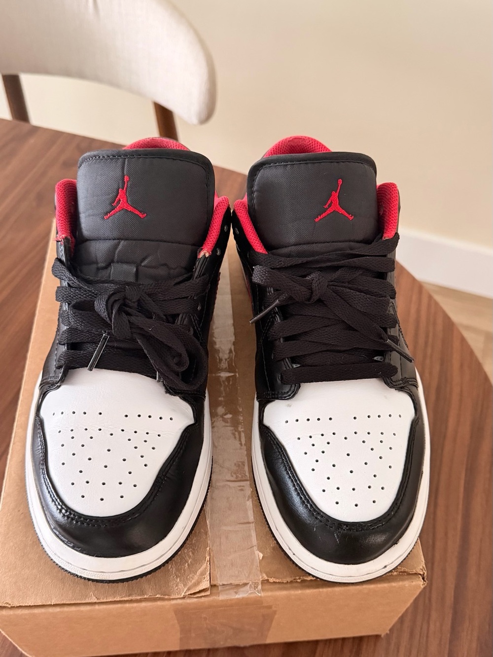 Jordan Low Top Sneakers - Black, White & Red